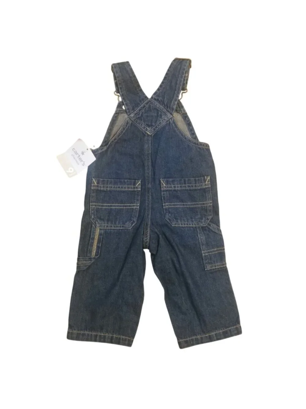 Carters Baby Denim Overalls 9 Months Adjustable Straps Front Back Pockets NWT